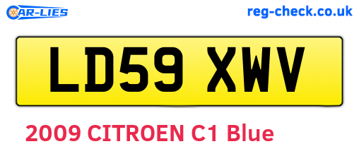 LD59XWV are the vehicle registration plates.