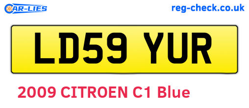 LD59YUR are the vehicle registration plates.