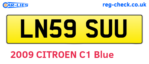 LN59SUU are the vehicle registration plates.