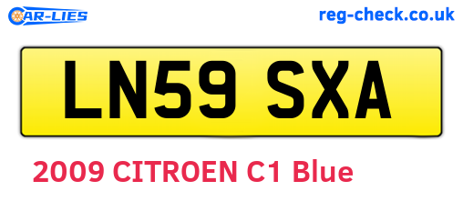 LN59SXA are the vehicle registration plates.