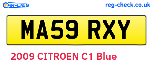 MA59RXY are the vehicle registration plates.