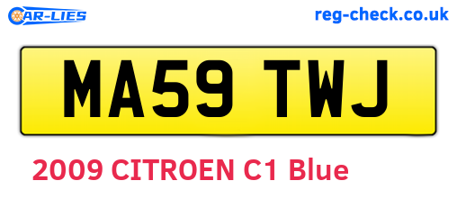 MA59TWJ are the vehicle registration plates.