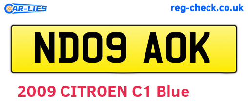 ND09AOK are the vehicle registration plates.