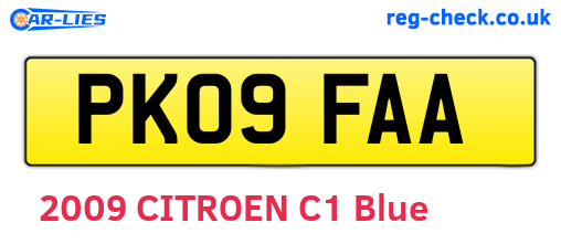 PK09FAA are the vehicle registration plates.