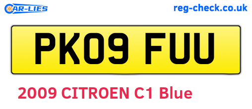 PK09FUU are the vehicle registration plates.