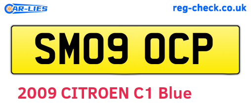 SM09OCP are the vehicle registration plates.