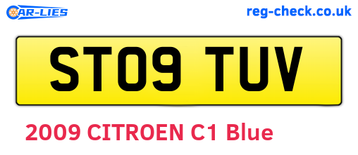 ST09TUV are the vehicle registration plates.