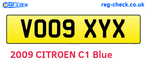 VO09XYX are the vehicle registration plates.
