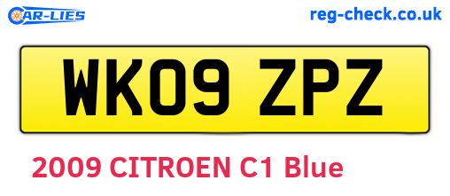 WK09ZPZ are the vehicle registration plates.