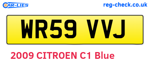 WR59VVJ are the vehicle registration plates.