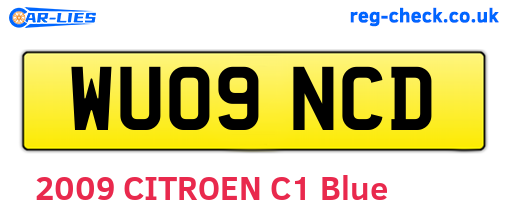 WU09NCD are the vehicle registration plates.