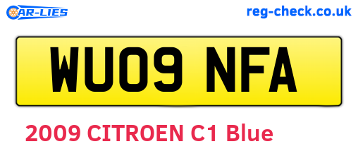 WU09NFA are the vehicle registration plates.