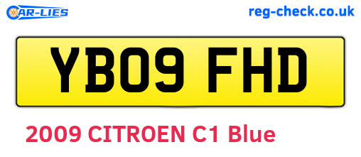 YB09FHD are the vehicle registration plates.
