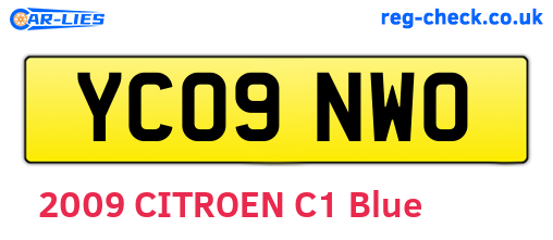 YC09NWO are the vehicle registration plates.