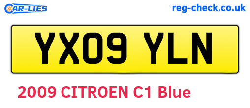 YX09YLN are the vehicle registration plates.