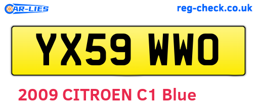 YX59WWO are the vehicle registration plates.