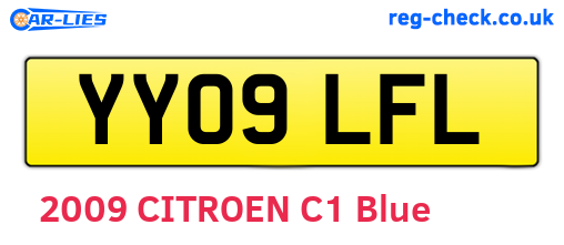 YY09LFL are the vehicle registration plates.