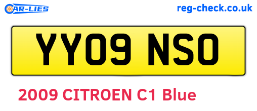 YY09NSO are the vehicle registration plates.
