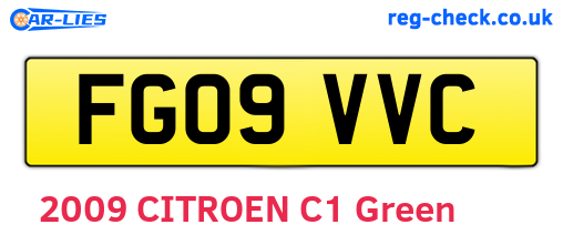 FG09VVC are the vehicle registration plates.