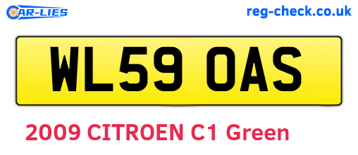 WL59OAS are the vehicle registration plates.