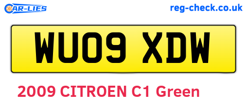 WU09XDW are the vehicle registration plates.