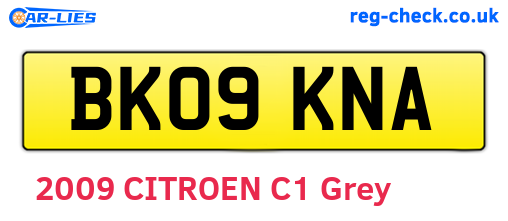 BK09KNA are the vehicle registration plates.