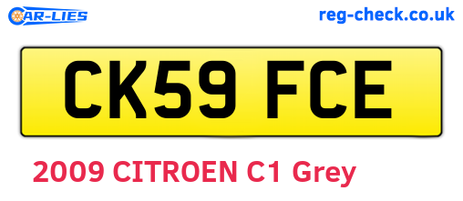 CK59FCE are the vehicle registration plates.