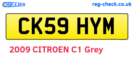 CK59HYM are the vehicle registration plates.