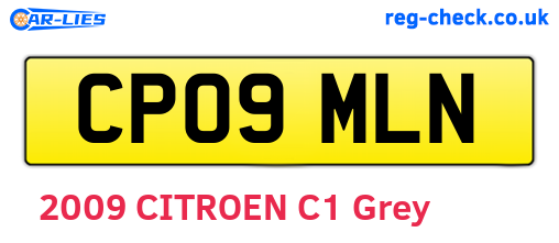CP09MLN are the vehicle registration plates.