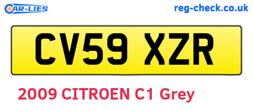 CV59XZR are the vehicle registration plates.