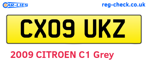 CX09UKZ are the vehicle registration plates.