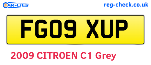 FG09XUP are the vehicle registration plates.