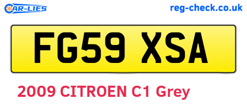 FG59XSA are the vehicle registration plates.