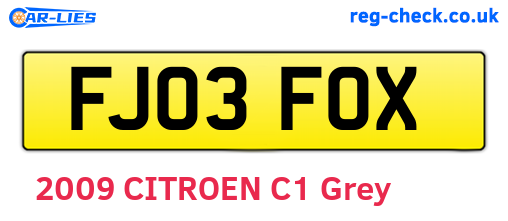 FJ03FOX are the vehicle registration plates.