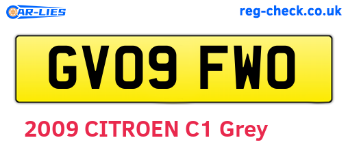 GV09FWO are the vehicle registration plates.