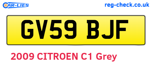 GV59BJF are the vehicle registration plates.