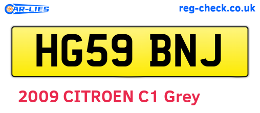 HG59BNJ are the vehicle registration plates.