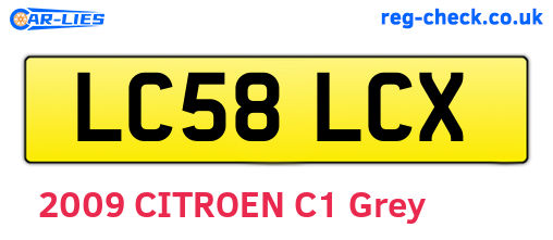 LC58LCX are the vehicle registration plates.