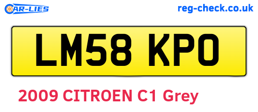 LM58KPO are the vehicle registration plates.