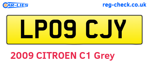 LP09CJY are the vehicle registration plates.