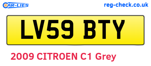 LV59BTY are the vehicle registration plates.