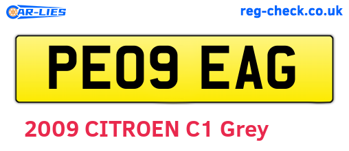 PE09EAG are the vehicle registration plates.