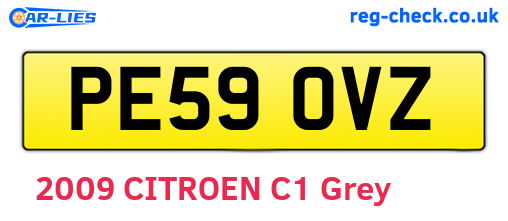 PE59OVZ are the vehicle registration plates.