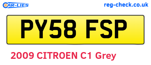 PY58FSP are the vehicle registration plates.