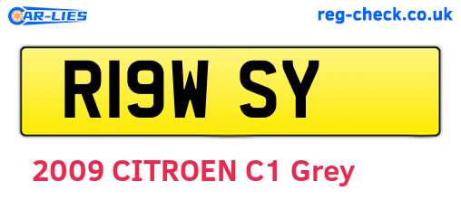 R19WSY are the vehicle registration plates.