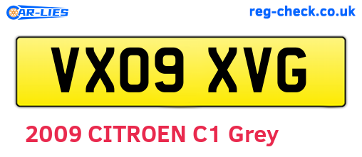 VX09XVG are the vehicle registration plates.
