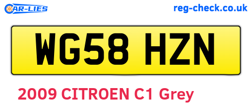 WG58HZN are the vehicle registration plates.