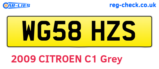 WG58HZS are the vehicle registration plates.