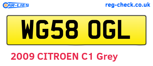 WG58OGL are the vehicle registration plates.