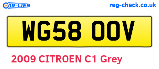 WG58OOV are the vehicle registration plates.